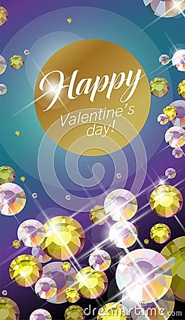 Vector congratulation card for Valentine's day. Stock Photo