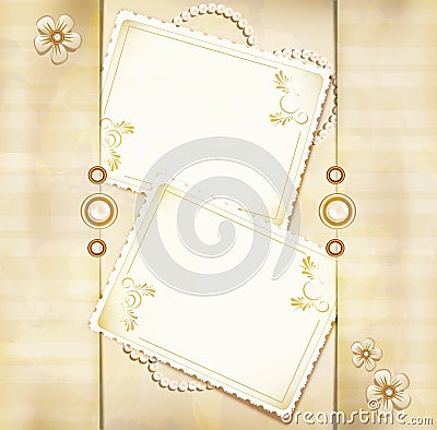 Vector congratulation gold retro background Vector Illustration