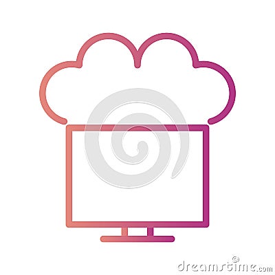 Vector Connected to Cloud Icon For Personal And Commercial Use. Stock Photo