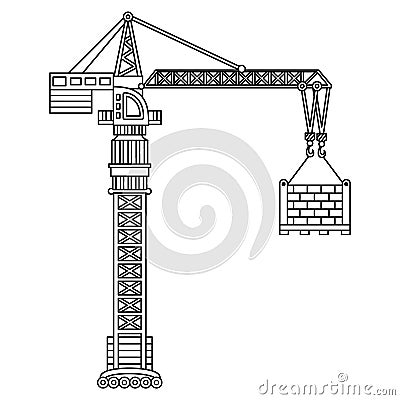 Vector Construction Crane. Vector Crane. Vector Illustration