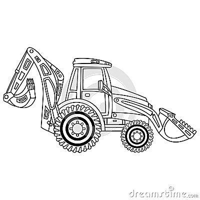 Vector Construction Digger. Vector Excavator. Vector Illustration