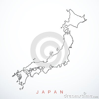 Vector contour japan map Vector Illustration