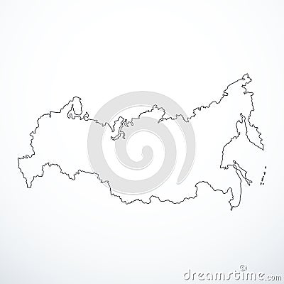 Vector contour Russian Federation map Vector Illustration