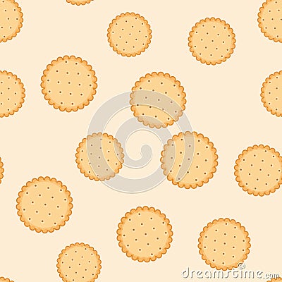 Vector cookie seamless pattern, Biscuit cookie background Vector Illustration
