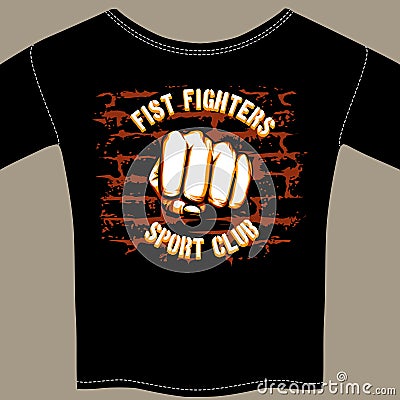 Vector Cool Fight Club Shirt Template Design Vector Illustration