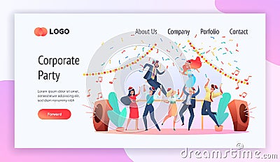 Vector corporate party service website template a Vector Illustration