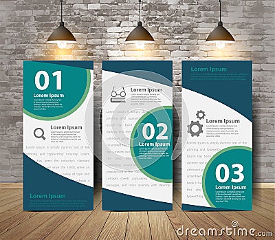 Vector corporate poster in crack brick wall room Vector Illustration