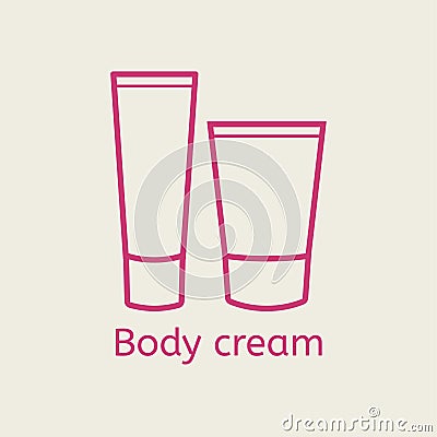 Vector cosmetic body cream icon. Vector Illustration