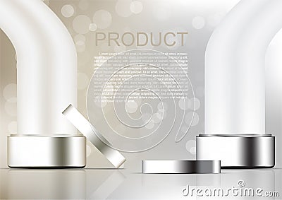 Vector cosmetic gold and platinum cream template Vector Illustration