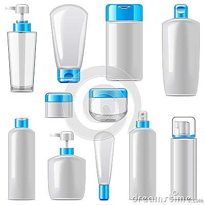 Vector Cosmetic Packaging Icons Set 12 Vector Illustration