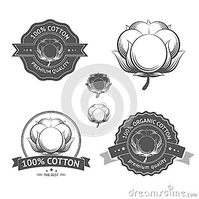 Vector Cotton labels Vector Illustration