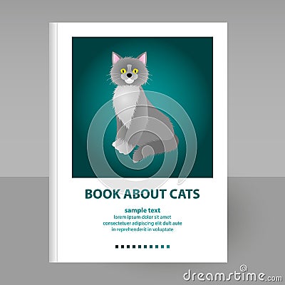 Vector cover of book about cats - format A4 Vector Illustration