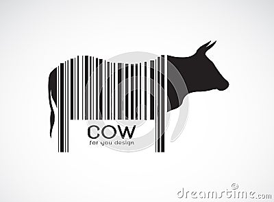 Vector of cow on the body is a barcode. Farm Animals. Cow design. Easy editable layered vector illustration Vector Illustration