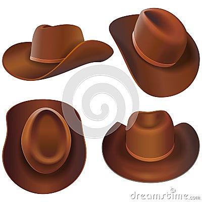 Vector Cowboy Leather Hats Vector Illustration