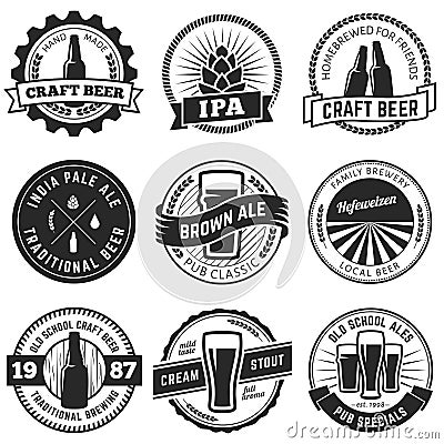 Vector craft beer logos Vector Illustration