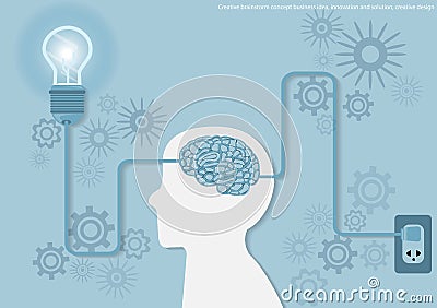 Vector Creative brainstorm concept business idea, innovation and solution, creative design flat design Vector Illustration