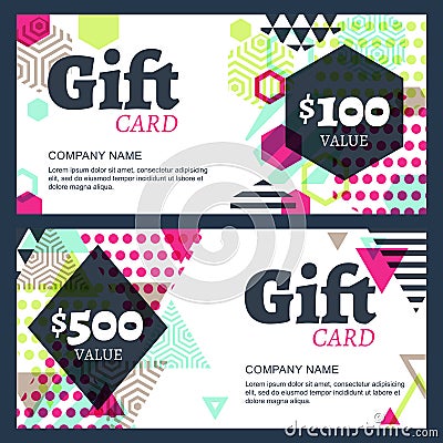 Vector creative gift voucher or card background template Vector Illustration