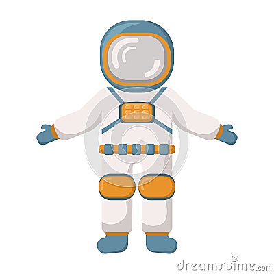 Flat design, Astronauts float in space. Infographic Element. Vector creative illustration of astronaut in spacesuit Vector Illustration