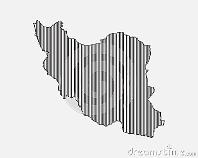 Vector creative Iran country map made lines Vector Illustration