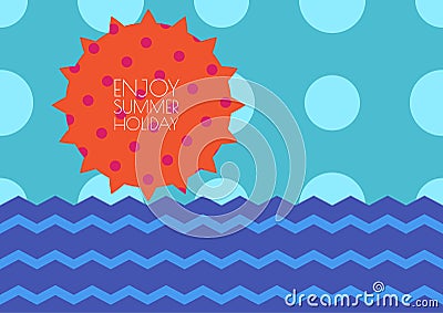 Vector creative summer seamless background, sun, sky and sea wit Vector Illustration