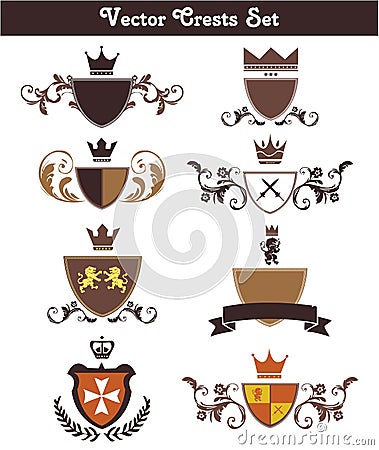 Vector Crests Set Vector Illustration