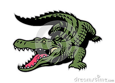 Crocodile mascot in whole body Vector Illustration