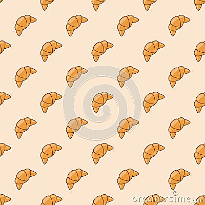 Vector croissant seamless background pattern Vector Illustration