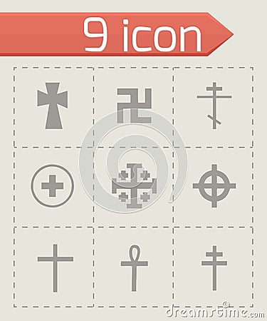 Vector crosses icons set Vector Illustration