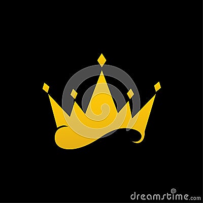 Vector crown isolated on black background Vector Illustration