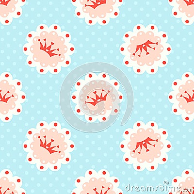 Vector crown seamless pattern Vector Illustration