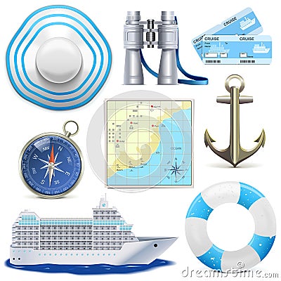 Vector Cruise Icons Vector Illustration