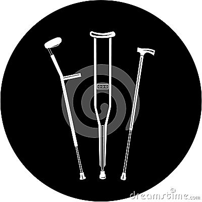 Vector crutches icon Stock Photo