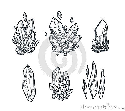 Vector Crystals Draing Vector Illustration