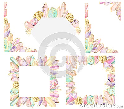 Vector Crystals Set Vector Illustration