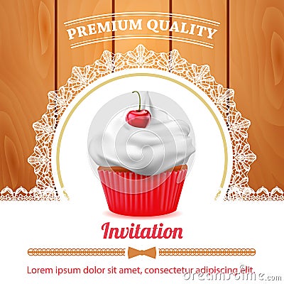 Vector cupcake banner Vector Illustration