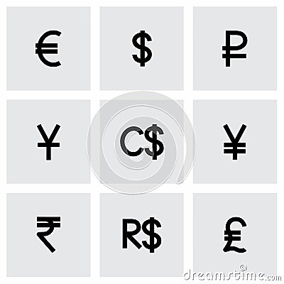 Vector Currency symbol icon set Vector Illustration