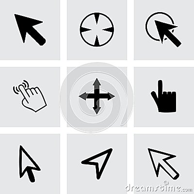 Vector cursor icons set Vector Illustration