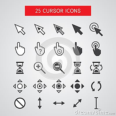 Vector Cursor Icons Set Vector Illustration