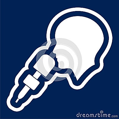 Vector customer service icon, Call Center Man Icon Vector Illustration