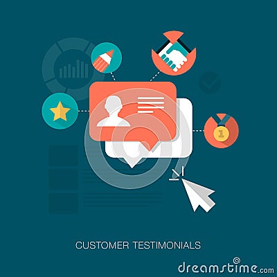 Vector customer testimonials concept illustration Vector Illustration