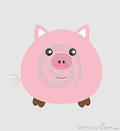 Vector Cute Animal Little Pig Cartoon Illustration