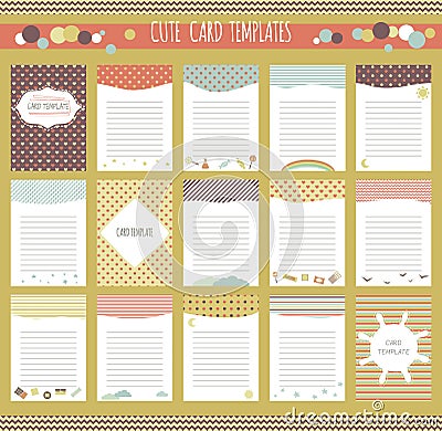 Vector cute cards collection Vector Illustration