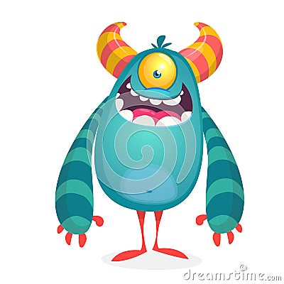 Vector cute caroon alien. Halloween monster character Vector Illustration