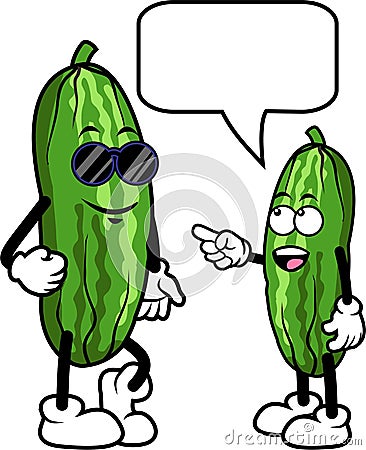 Vector - Cute cartoon cucumber Stock Photo