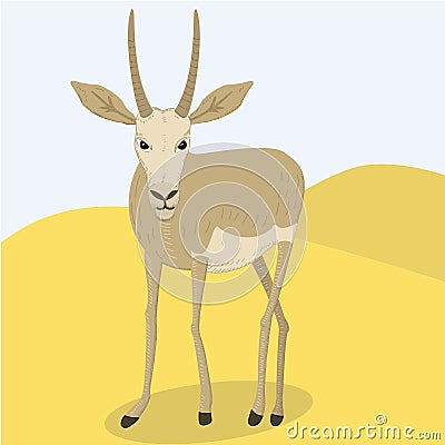 Vector cute cartoon deer standing. Vector baby deer. Dear vector Vector Illustration