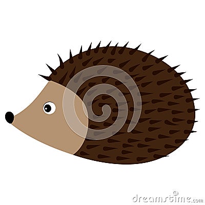 Vector Cute Cartoon Hedgehog. Hedgehog Vector Illustration. Vector Illustration