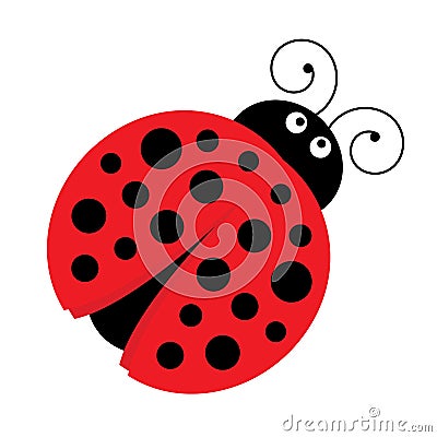 Vector Cute Cartoon Ladybug Vector Illustration