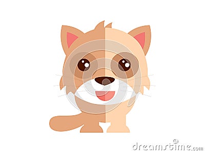 Vector cute cat on a white background Stock Photo