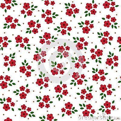 Vector cute colorful flowers seamless pattern Vector Illustration