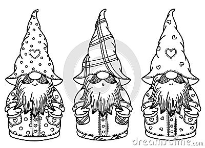 Vector cute gnomes cartoons. Vector Illustration